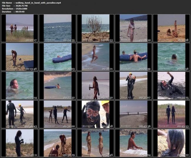Walking hand in hand with paradise Nudism Full HD video